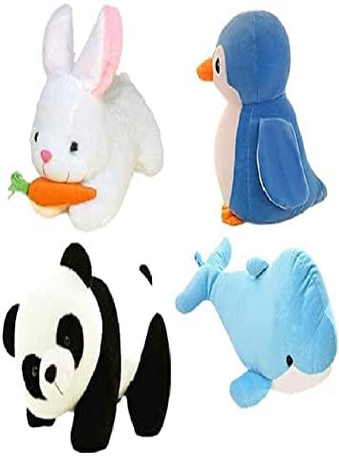Future Shop Combo of Rabbit, Penguin, Panda, Dholphin 30 cm Soft Toy Cute Stuffed Animal for Kids, Child, Children, Girls, Boys - Multicolor Stuffe Soft Plush Toy - Image 1